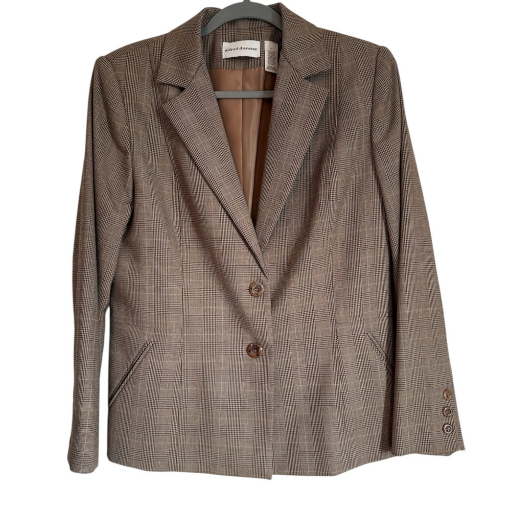 Alfred Dunner Tan Plaid Blazer